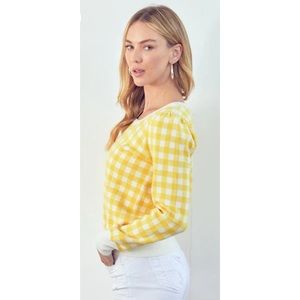 Lemon Gingham Sweater